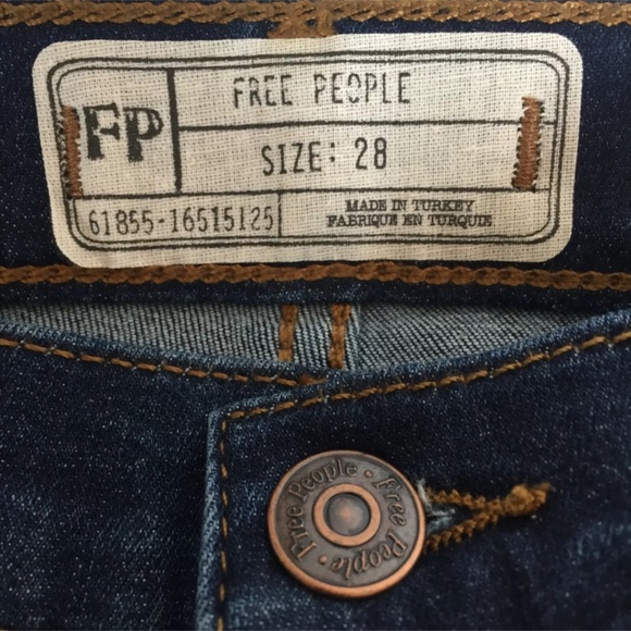 FREE PEOPLE BUSTED DESTROYED SKINNY DENIM JEANS - Picture 6 of 8